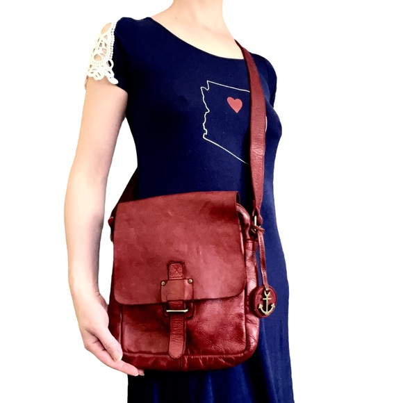 harbour 2nd Handbags - Harbour 2nd Lava Red Leather Crossbody Bag Purse